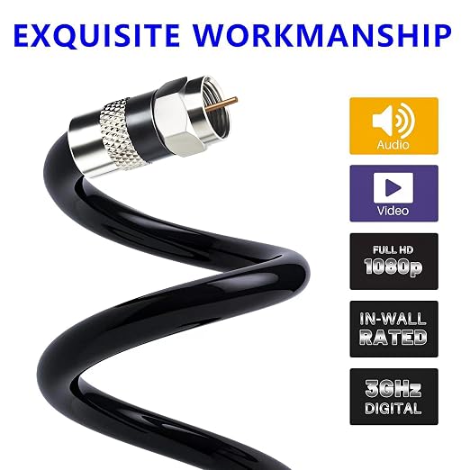 Elecan 4 Ft/2 Pack RG6 Coaxial Coax Cable Connectors Set, Quad Shielded - Image 4