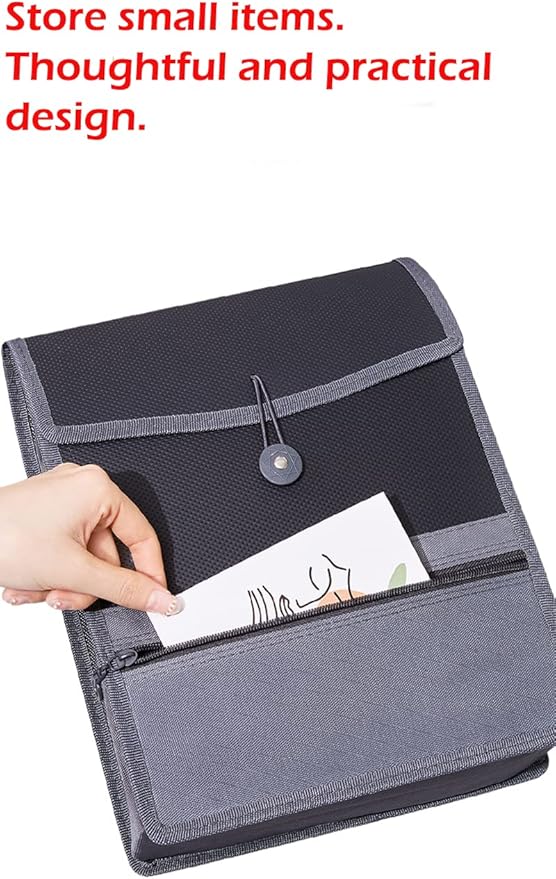 Expanding File Folder Document Organizer with Elastic Cord & Button Closure, 3.5" Expansion, Letter A4 Expandable File Folder with Zipper Closure for Home School Office Organization，4 Pack