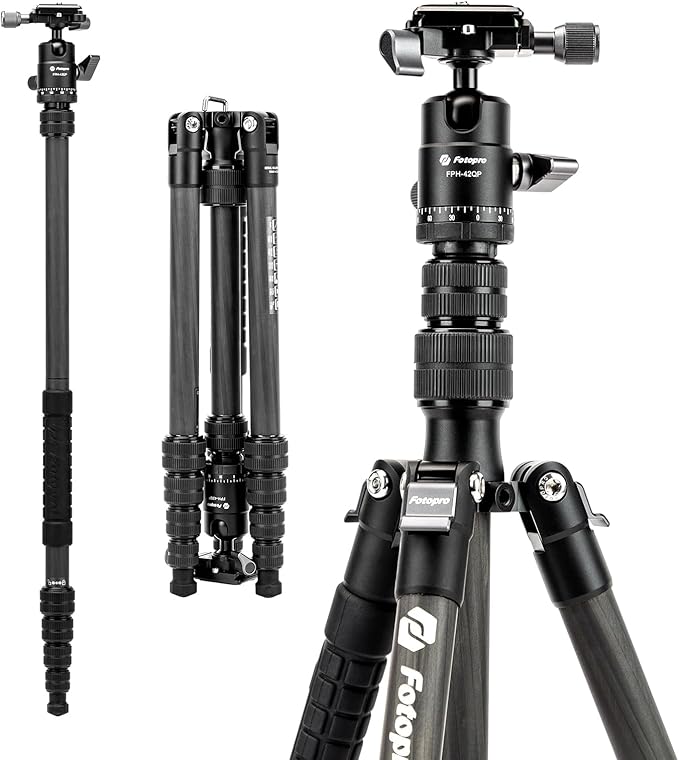 Fotopro 60inch Carbon Fiber Tripod Compact Camera Tripod by Fotopro
