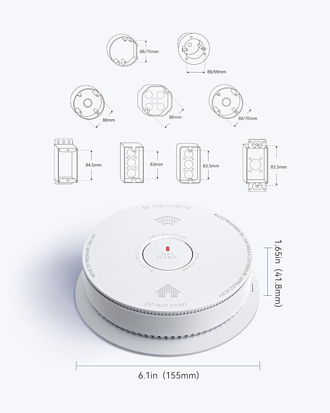 SITERWELL Smoke Detector 10 Year Battery Operated, Smoke Alarm - Image 7