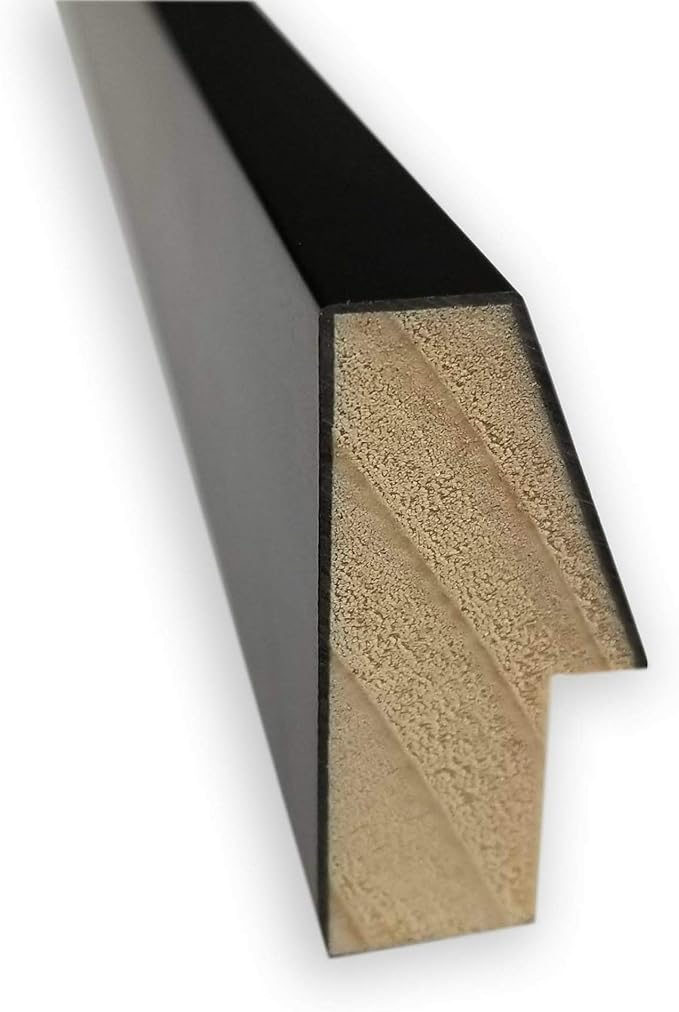 Amanti Art Black Cork Board for Wall, 13x31 Vision Board with Black Wood Frame, Medium Corkboard Office Decor for Home Organization, Modern Corkboard Pinboard to Display Items for Home Organization