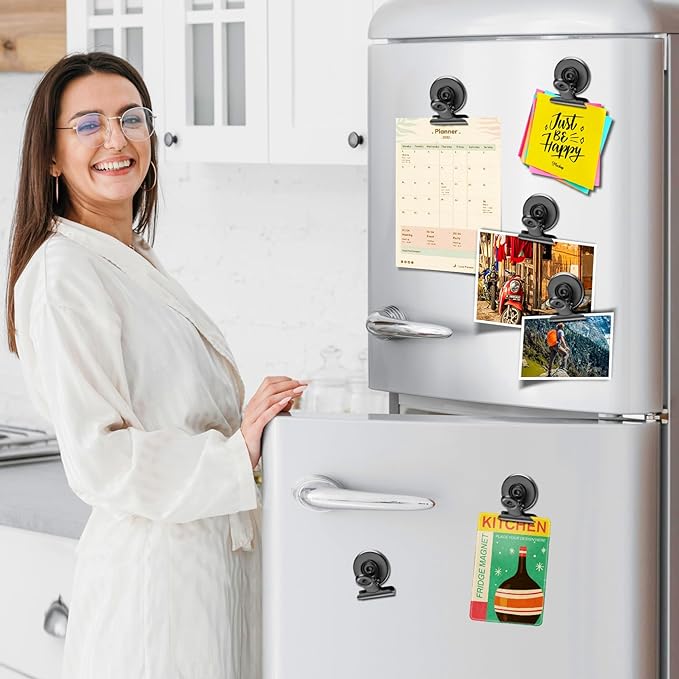 60 Pack Heavy Duty Magnetic Clips, Fridge Refrigerator Magnets, Whiteboard Magnet Clips, Refrigerator Magnets Clip, Non-Scratch Clip Magnets for Whiteboard, Office, Locker, Photo Displays