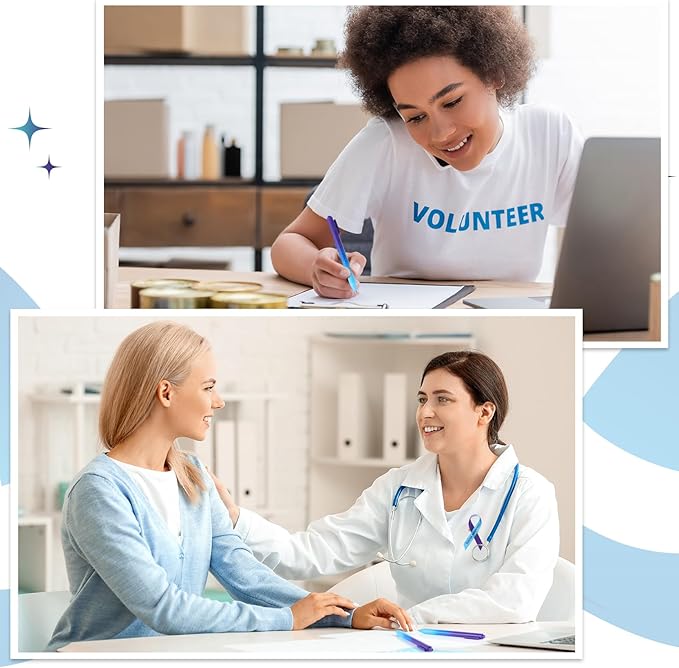 Jetec 100 Pcs Suicide Prevention Awareness Ribbon Pens Bulk Black Ink Retractable Fine Tip Pens with Gradient Color Barrel Ballpoint Pens for Charity Volunteers Activity