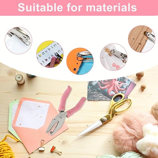 Handheld Hole Paper Punch, Heart Hole Punch, 1/4 Inch Metal Single Hole Puncher with Soft Grip Handle for DIY Craft, Scrapbooking, Tags, Paper Projects