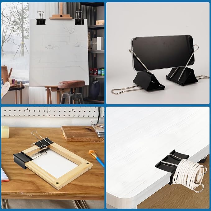 Jumbo Binder Clips 3 Inch - Extra Large Binder Clips 10 Pack, Heavy Duty Office Binder Clips for Paper, Documents, School & Office Supplies (10, 3 inch)