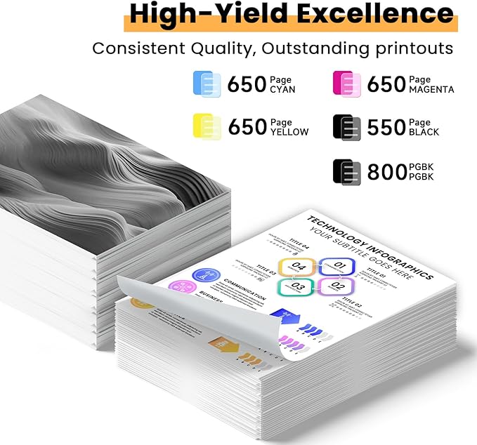 Remanufactured Ink Cartridge Replacement for Epson 302XL Ink Cartridges Multipack 302 XL T302 T302XL Compatible with Epson XP-6100 XP6100 XP-6000 XP6000 Printer(5 Pack, PBK/BK/C/M/Y)