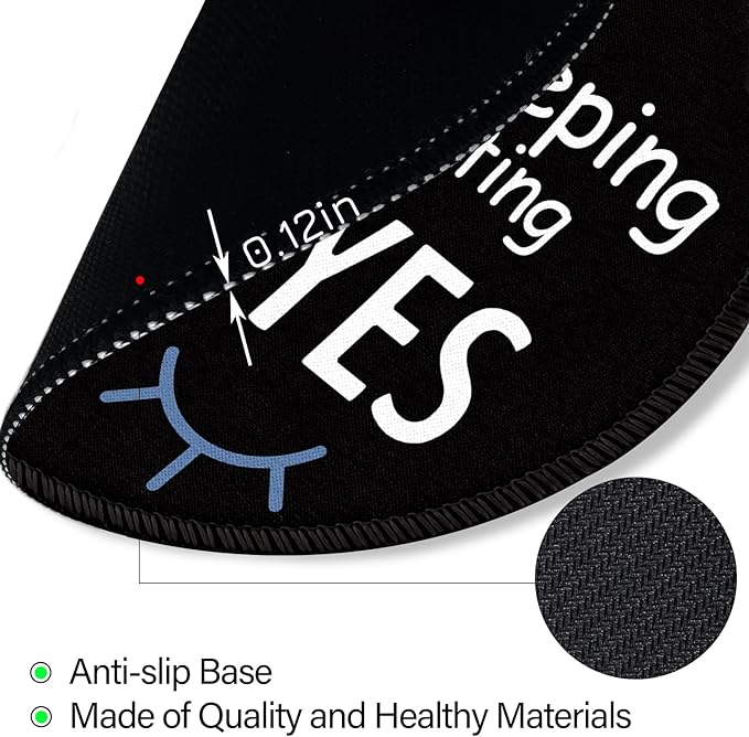 Funny Eyes Mouse Pad, Black Small Round Mousepads for Desk, Mini Travel Mouse Mat for Wireless Computer Laptop, Office Desk Accessories, 8.6 x 8.6 inch