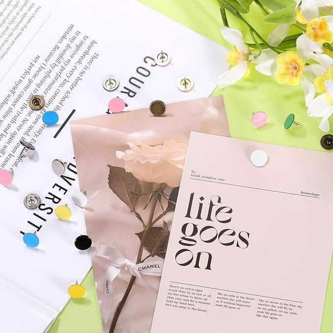 uxcell 100Pcs Upholstery Tacks, 11mmx10mm Flat Head Thumb Tack Decorative Furniture Nails Push Pins for Furniture Sofa Headboards, Black