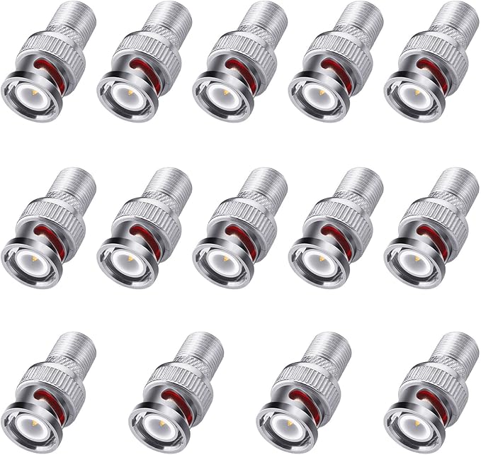 F to BNC Connector 14 Pcs BNC Male Plug to F Female Jack Coax Adapter 75 Ohm by Unknown