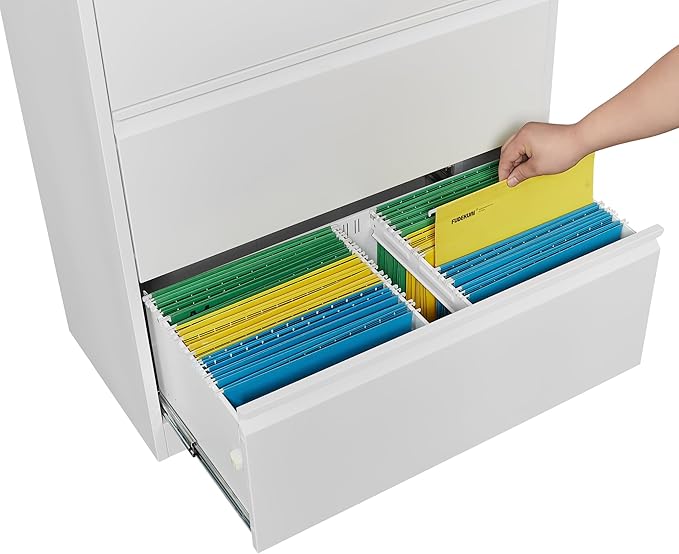 SISESOL 3 Drawer Lateral File Cabinet with Lock,White Filing Storage Cabinet with Doors and Shelves,Locking Metal Storage Cabinets with Drawers for Home,Office,Garage,School,Fit A4/Letter/Legal File