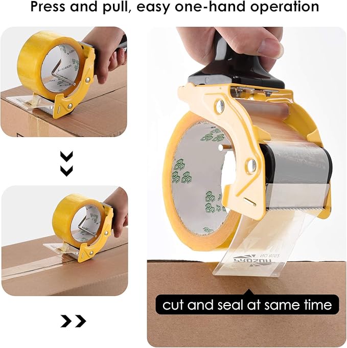 Fast Reload 2 Inch Tape Gun Dispenser Packing Packaging Sealing Cutter TG01 (TG01-YLW)