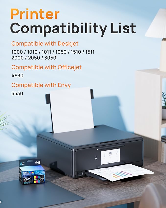 E-Z Ink Remanufactured Ink Cartridge Replacement for Epson 802XL 802 T802XL T802 to use with Workforce Pro WF-4740 WF-4730 WF-4720 WF-4734 EC-4020 EC-4030 (1 Black, 1 Cyan, 1 Magenta, 1 Yellow)