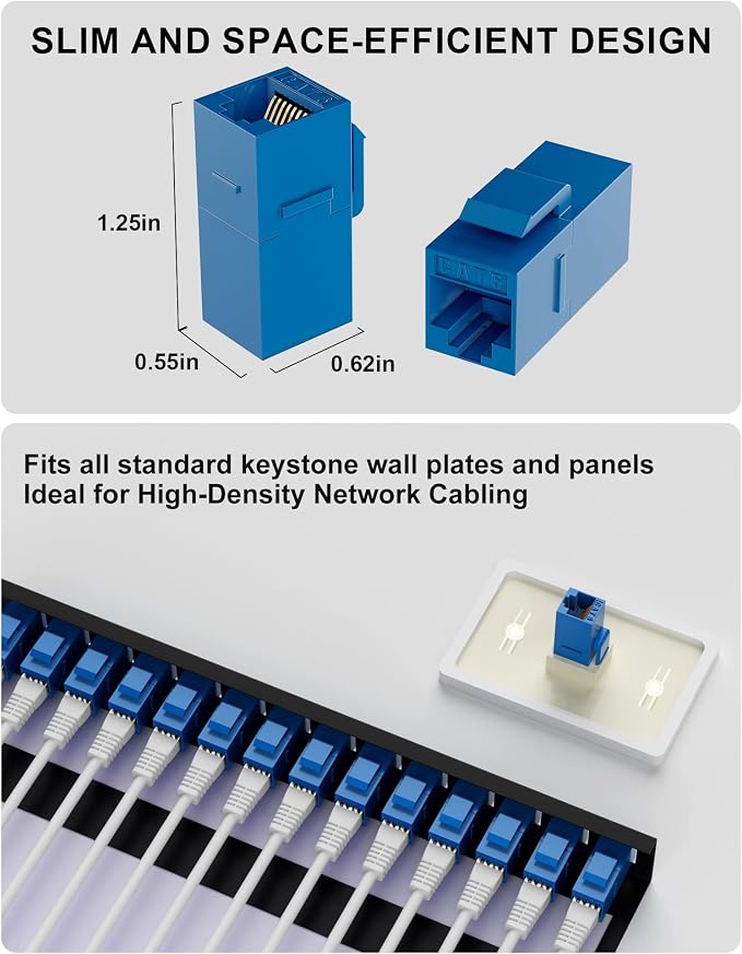 40 Pack RJ45 Coupler, Ethernet Coupler, RJ45 Keystone Jack Cat6 Coupler Female - Image 2