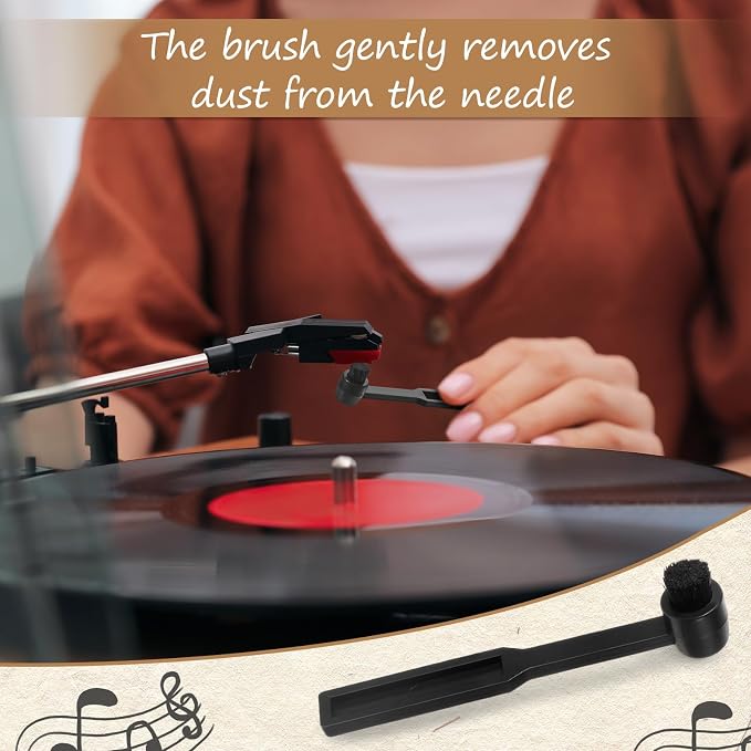 Ziliny 3 Pcs Vinyl Record Cleaning Brush Wooden Anti Static Dust Record Vinyl - Image 4