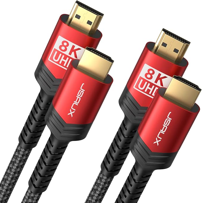 JSAUX 8K HDMI Cable 2.1 6ft 6 Pack, 48Gbps High Speed HDMI Cable Braided HDMI by JSAUX