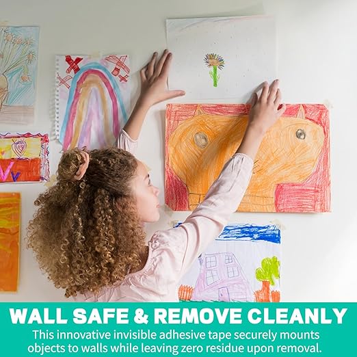 Invisible Clear Tape Bulk with Dispenser, 6 Pack Transparent Tapes Frosted Writable, Bulk Tape Rolls 7/10 X 1000 Inches School Home Office Supplies for Gift Paper Wrapping, Art Craft, Labeling