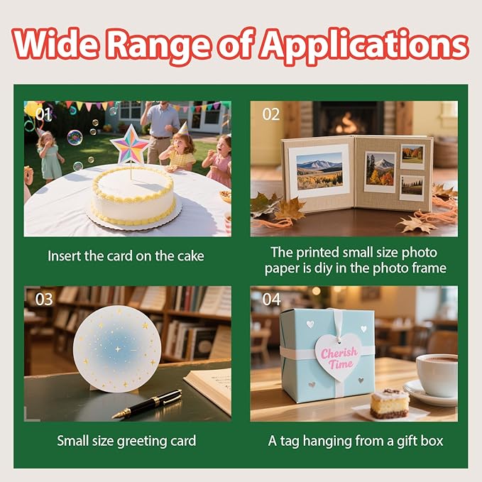 Uinkit Premium Glossy Inkjet Photo Paper - 4x6 Inch, 48lb 180gsm, 100 Sheets - Professional Photographic Quality, Dye Ink Compatible, High-Gloss Finish for Vivid Memories & Instant Prints