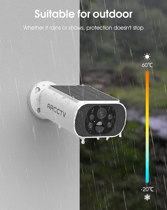 ARCCTV Solar Security Camera Outdoor Wireless, 4MP Battery Powered Home - Image 7