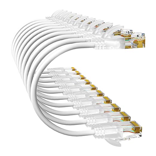 Cat6a Patch Cables 0.5ft Slim, Cat6 Ethernet Patch Cable Pure Copper, Flexible by 10Gsupxsel