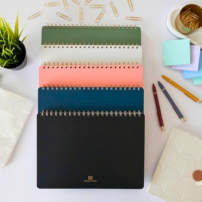 | Durable & Sleek | Undated Daily and Weekly Planner | 8.25" x 11.75" | To Do List Notebook for Work | Simple Design | Multiple Layouts | Planner and Notebook in One (Rust, Weekly Schedule - Landscape)