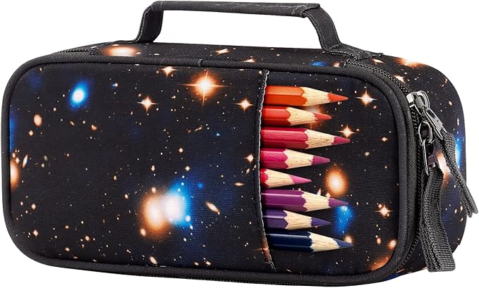 Choco Mocha Galaxy Pencil Case for Boys, Soft Pencil Case Kids Pencils Pouch for Kindergarten Boys, Black