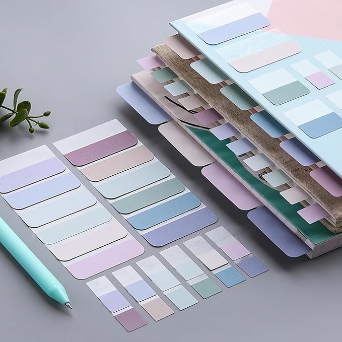 ELII 480 Pcs Morandi Tabs 1 inch Sticky Index Tabs, Writable and Repositionable Book Tabs Flags Colored Page Markers Labels for Reading Notes, Classify Files