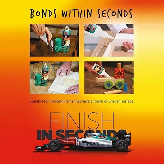 Akfix 705 Fast Adhesive CA Glue (3x0.7 oz.) with Activator (3x3.38 fl.oz.) - Cyanoacrylate Glue, CA Glue with Activator, CA Glue for Woodworking, Crazy Glue for Crafts, Hobbies and DIY- 3 Pack