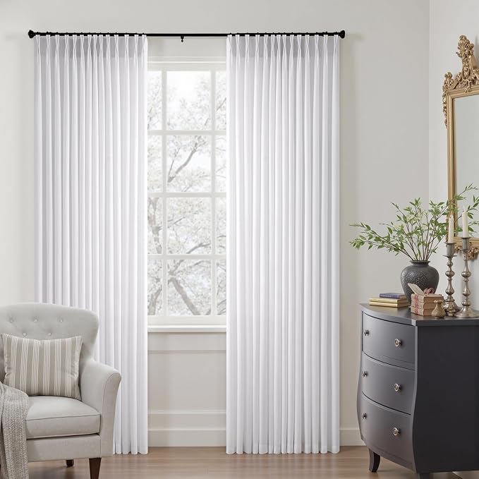 Memory Trained Pinch Pleated Curtains 90 Inches Long, Viral Linen Pinch Pleat - Image 3