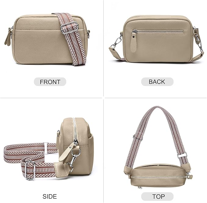 Small Crossbody Bags for Women Genuine Leather, Guitar Strap Shoulder Handbag - Image 3
