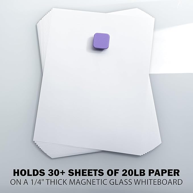 Glassboard Studio MiniBar Magnet - Strong Neodymium Rare Earth Magnets for Fridge, Whiteboard, Locker & Magnetic Glassboards - Ideal for Crafting & Office Use - Strong Fridge Magnets (Jet Black, 12)