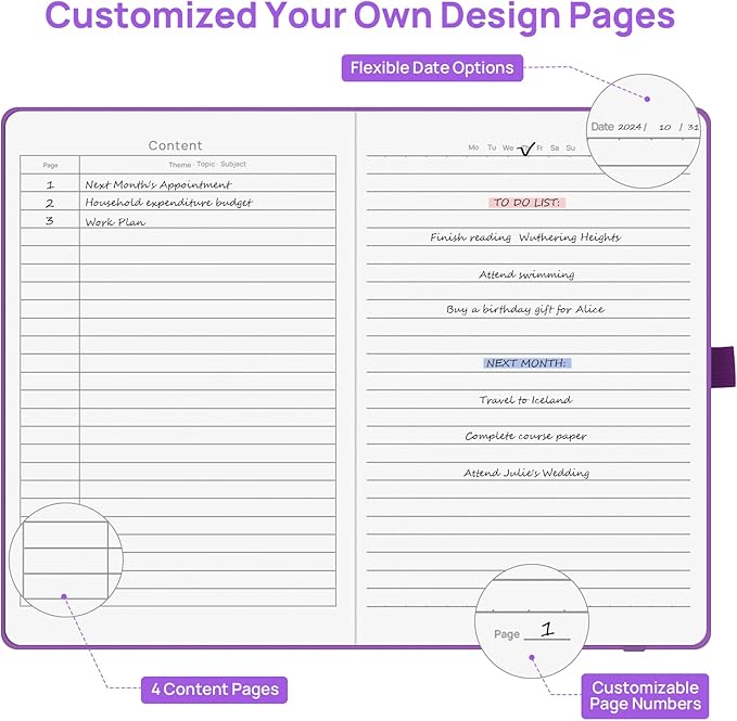 4 Pack Lined Journal Notebooks for Work, Travel, College, A5 Size 100 GSM Thick Paper, Classic Ruled, Hardcover Notepad for Writing 160 Pages, 5.5 x 8.3 inch, 4 Light Multicolors
