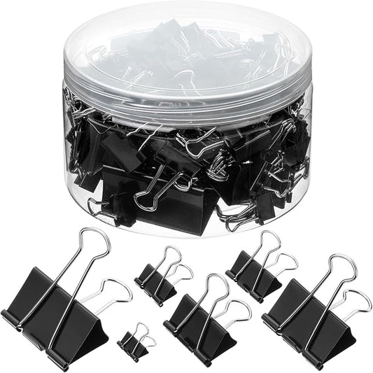 Mr. Pen- Binder Clips, 120 Pcs, Assorted Sizes, Black, Medium, Small, Office Supplies, Paper Clips
