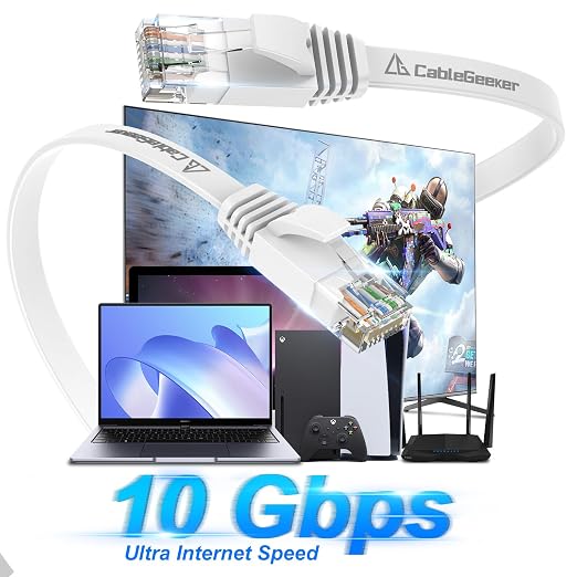 Cat 6 Ethernet Cable 60 ft, Indoor&Outdoor, High Speed 10Gbps Flat Internet - Image 2