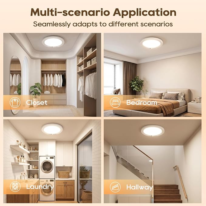 Rechargeable Motion Sensor Ceiling Light, 8000mAh Battery Operated Ceiling - Image 8