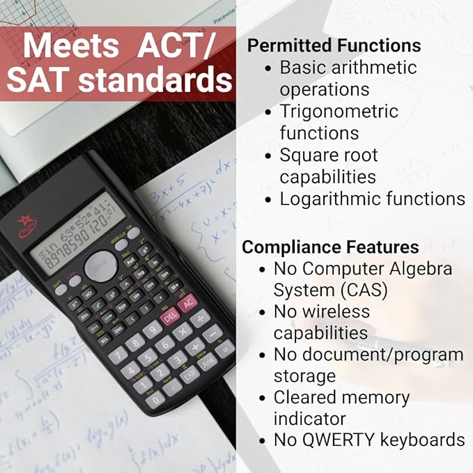 SC 216 Non Graphing Scientific Calculator for School by Red Star Tec (2 Pack Bundle)