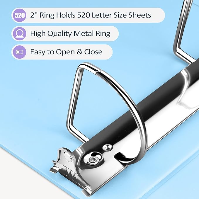 Sooez BinderX Extra Durable 2 Inch 3-Ring Binder, Holds 520 Sheets of 8.5x11 - Image 4
