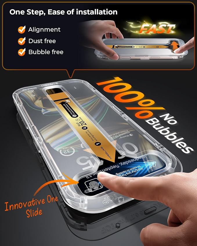 MRGLAS 4-Pack TOP 9H+ Glass for iPhone 15 Pro Privacy Screen Protector UNBREAK - Image 2