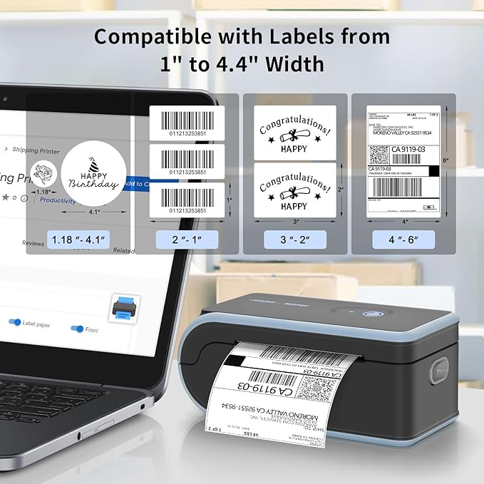 JADENS Bluetooth Thermal Label Printer, Wireless - Image 2