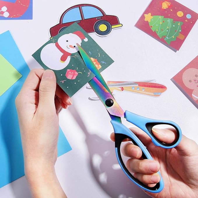 8.5" All-Purpose Scissors, 3-Pack Bulk Ultra Sharp Blade Shears, Comfort-Grip Sturdy Scissors for School, Office, Home, Sewing, Fabric, Craft Supplies, Right/Left Handed