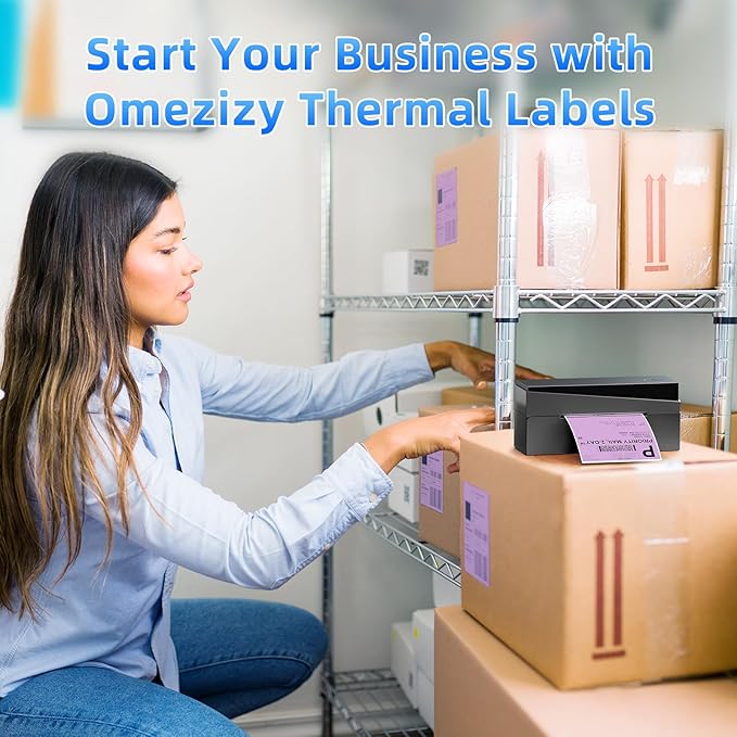 4x6 Thermal Labels, 1 Packs of 500 4x6 Fold Labels Purple - Compatible with JADENS, ASprink, Phomemo, Rollo, Zebra, Omezizy and Other Thermal Printers