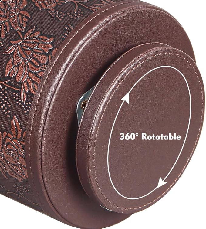 360° Rotating Pen Holder for Desk, Leather Pencil Pen Organizer Remote Control Holder Table Desktop Nightstand Organizer Caddy Storage, Office Desk Organizers And Accessories 5.5x5.5x4.0 Inch