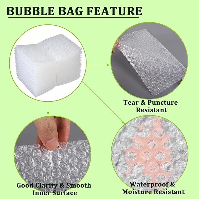 14 Pack Clear Bubble Out Bag Pouches,18x22 inch Large Bubble Bag for Extra Protection,Double Walled Shockproof Bubble Cushioning Wrap Bag Pouches for Storage,Shipping,Moving,Packing Supplies