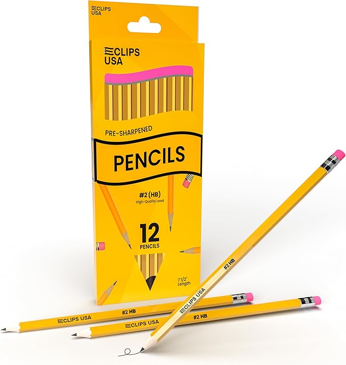 Pre-Sharpened Pencils Bulk, Pencil #2, Number 2 pencils, School Supplies Bulk, Office Supplies Bulk, 12 Pencil Per Box (1 Box)