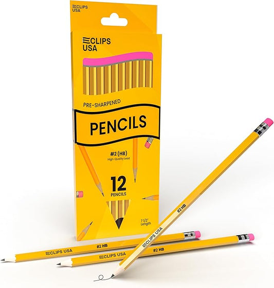 Pre-Sharpened Pencils Bulk, Pencil #2, Number 2 pencils, School Supplies Bulk, Office Supplies Bulk, 12 Pencil Per Box (1 Box)