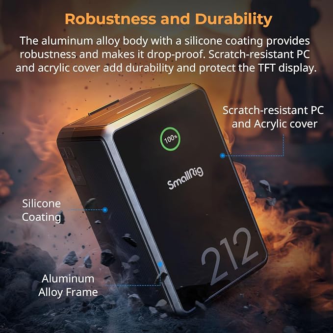 SMALLRIG V Mount Battery VB212, 212Wh / 14400mAh V Mount Battery - Image 8
