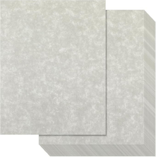 Epakh 200 Pcs Old Age Parchment Paper 8.5 x 11 Inch Standard Letter Vintage Colored Old Parchment Semblance Double Side Printing Paper (Dove Gray)