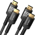 JSAUX 8K HDMI Cable 2.1 2 Pack 15ft, 48Gbps Ultra High Speed HDMI Cable Braided by JSAUX