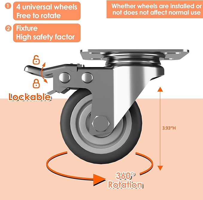 Aobabo Metal Storage Cabinet with Wheels,Heavy Duty Office Storage Cabinet with Lock,Steel Cabinet with 2 Doors and 5 Adjustable Shelves for Office Home School Storage,Required-Assembly White