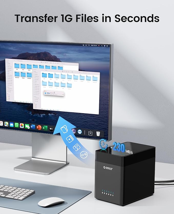 ORICO 5 Bay Hard Drive Enclosure USB 3.0 to SATA Magnetic Tool-Free External - Image 4