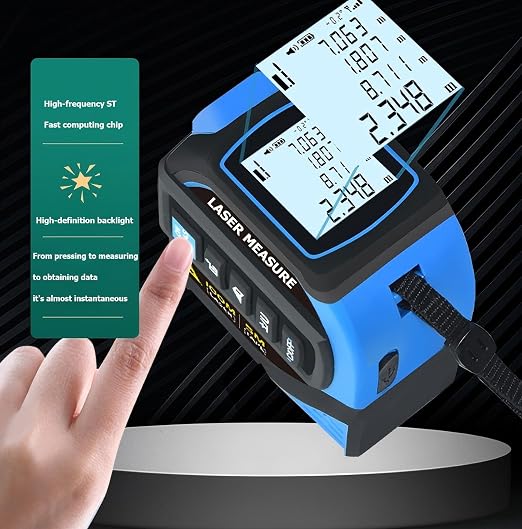 tape measure 4-in-1 laser Digital Measuring Tape & 60m/197ft Laser Distance - Image 7